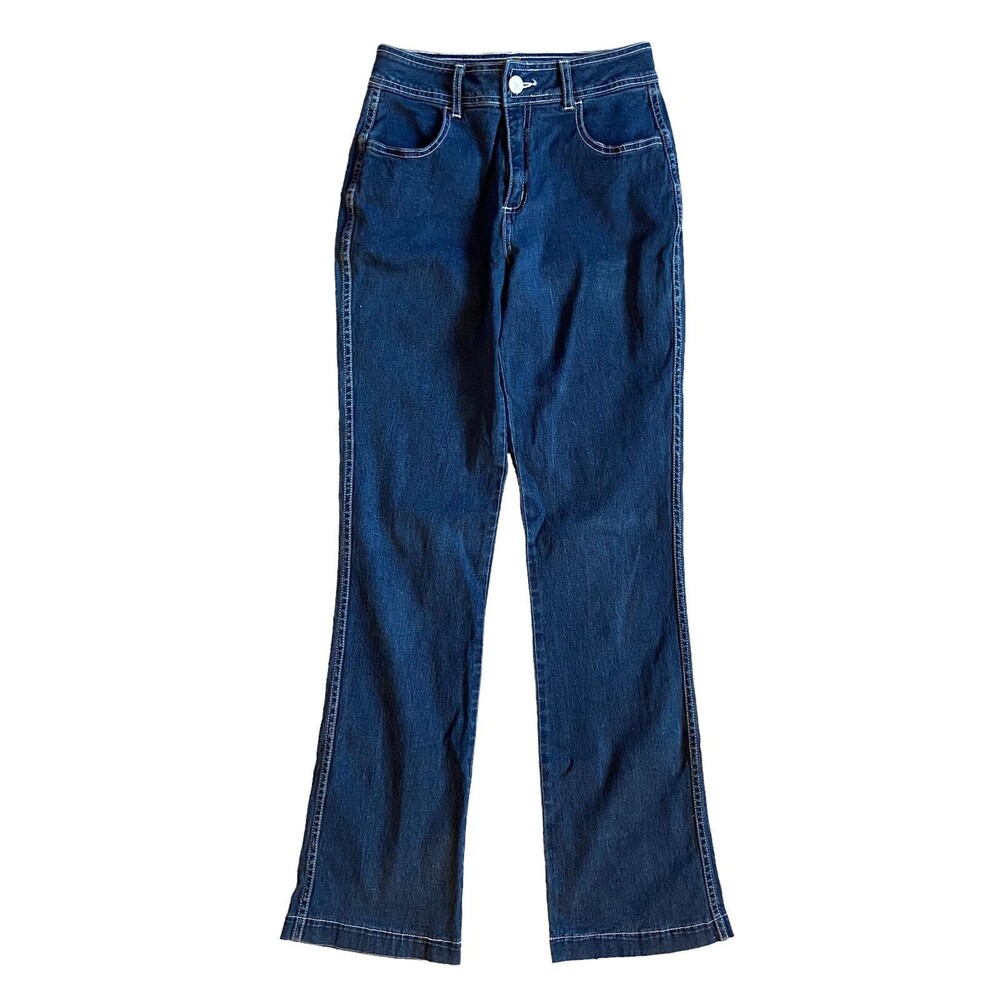Vintage Y2K Blue Asphalt Womens Flare Jeans Size 3 Low Rise Wet Seal Mallcore 00